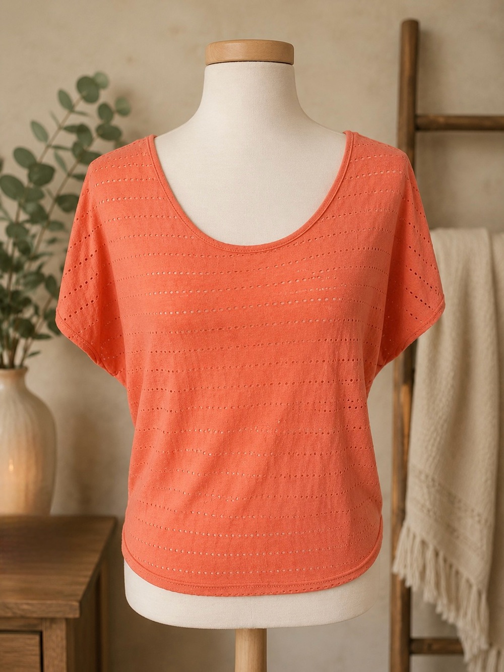 Wet Seal Coral Short Sleeve Crop Top